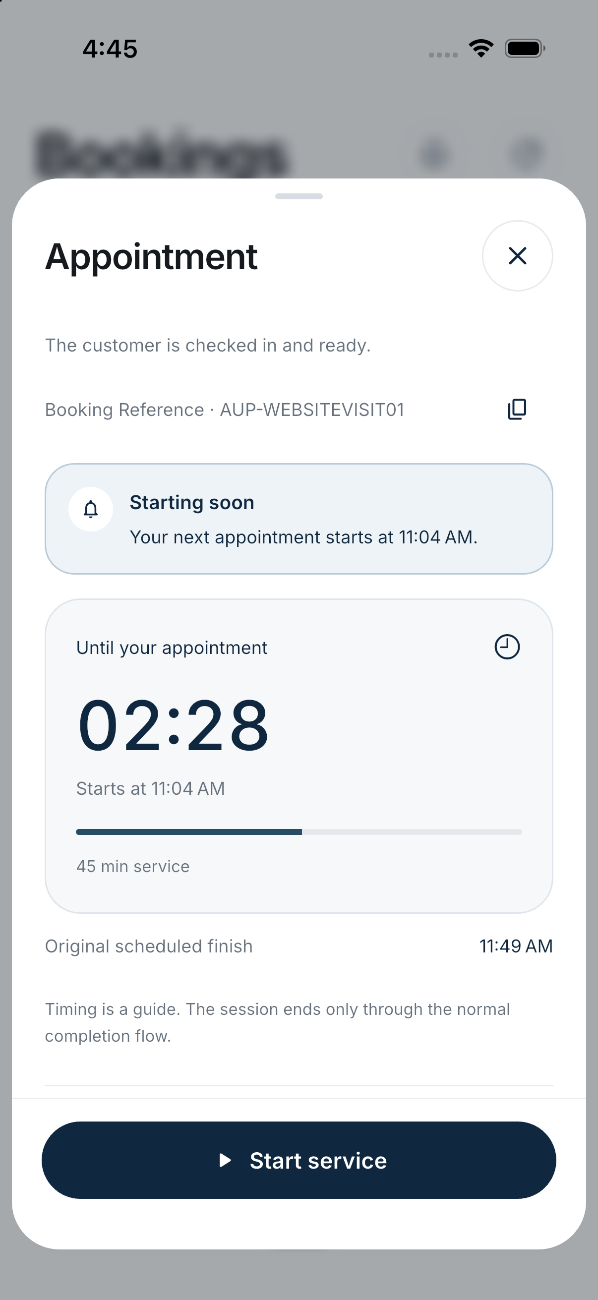 Actual Aupaire pro app interface with sample data